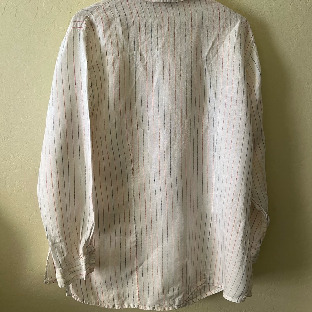 Chico's Multicolor White Multi Colored Striped Li… - image 2